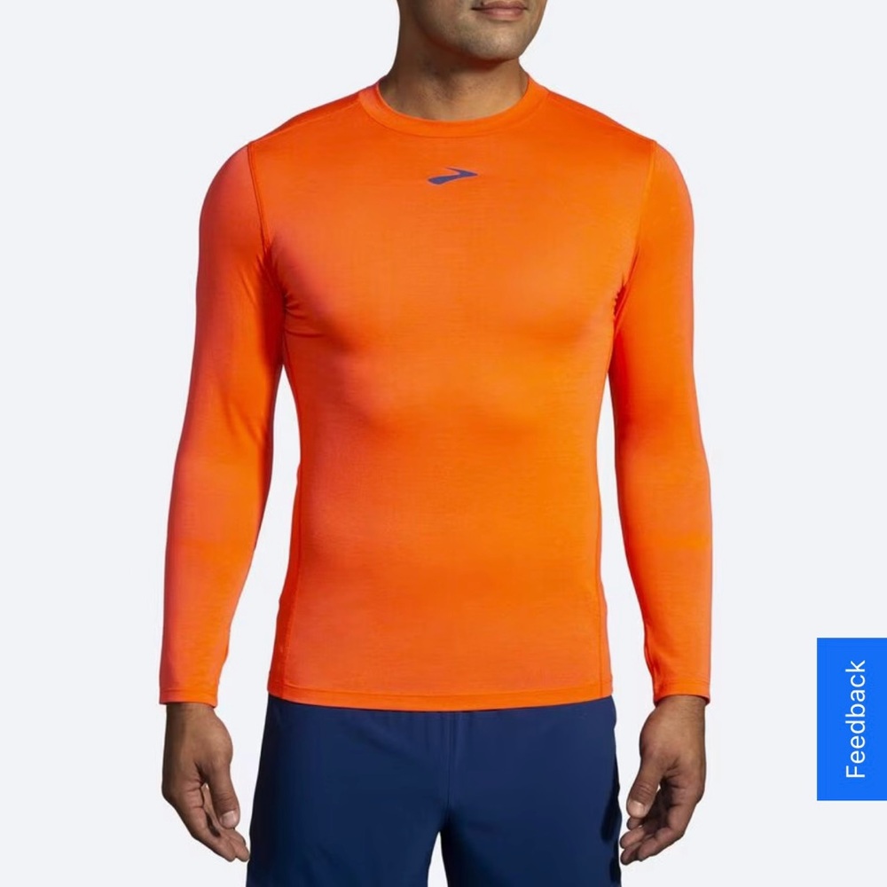 NWT Men’s Brooks High Point Long Sleeve Shirt in Bright Orange size Large